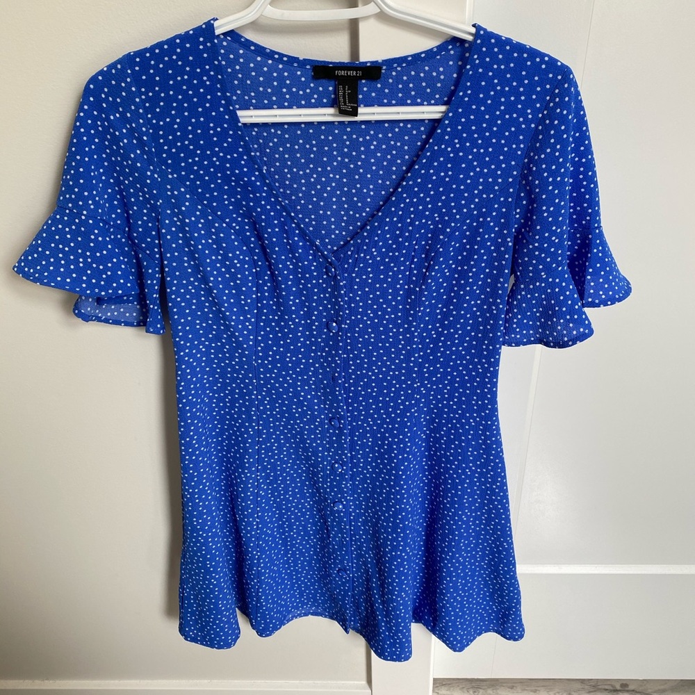 Blue polka dot dress